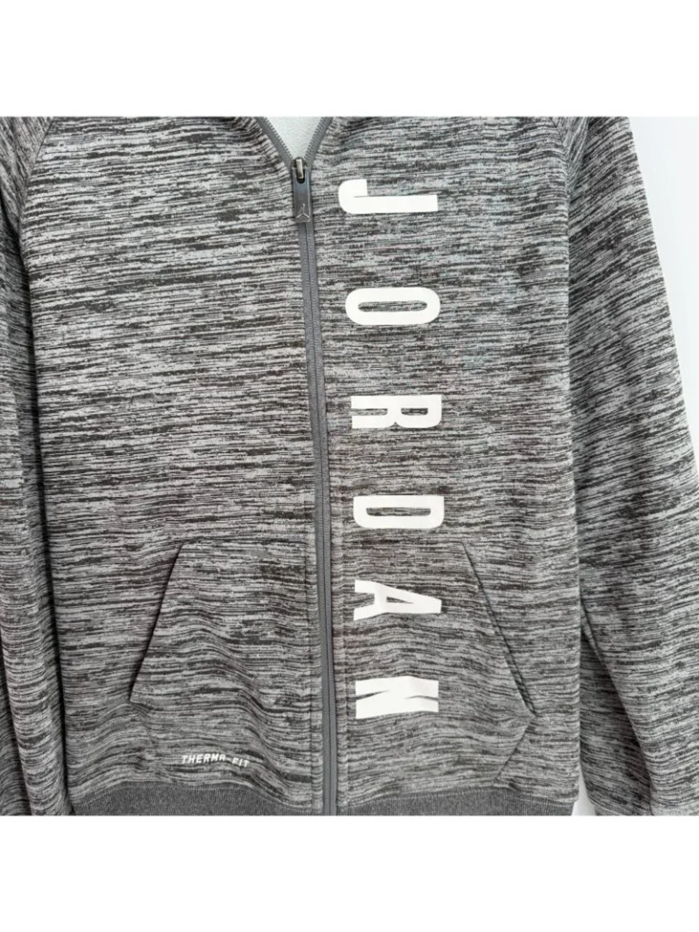 Nike Air Jordan‎ Therma-Fit Youth Size XLarge Zip up Hoodie Sweatshirt Gray